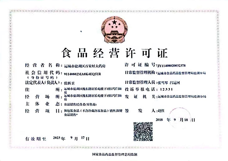 食品经营许可证